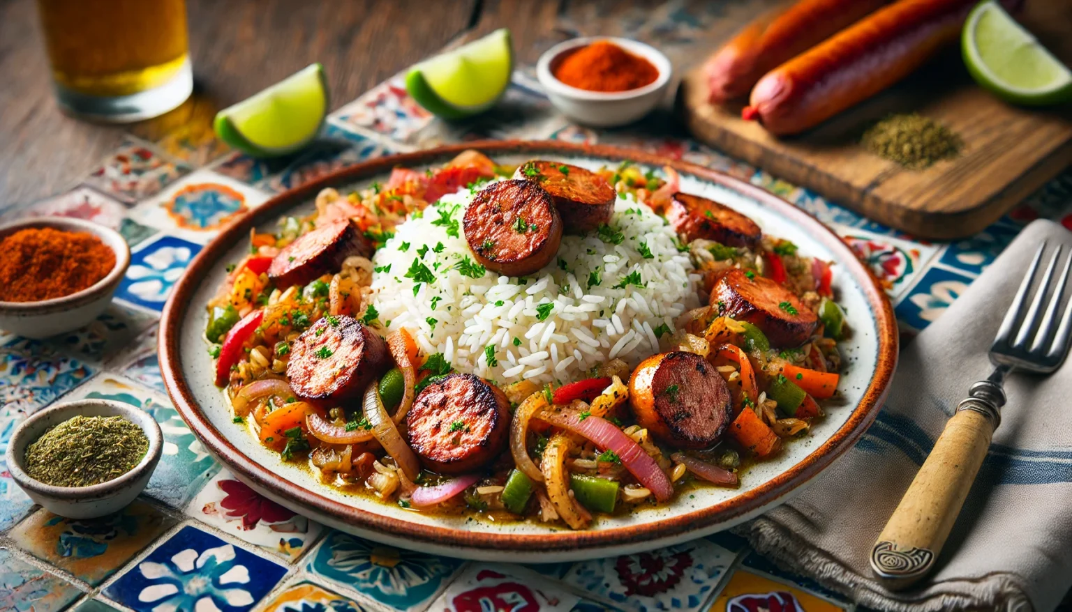 Cuban Sausage and Rice